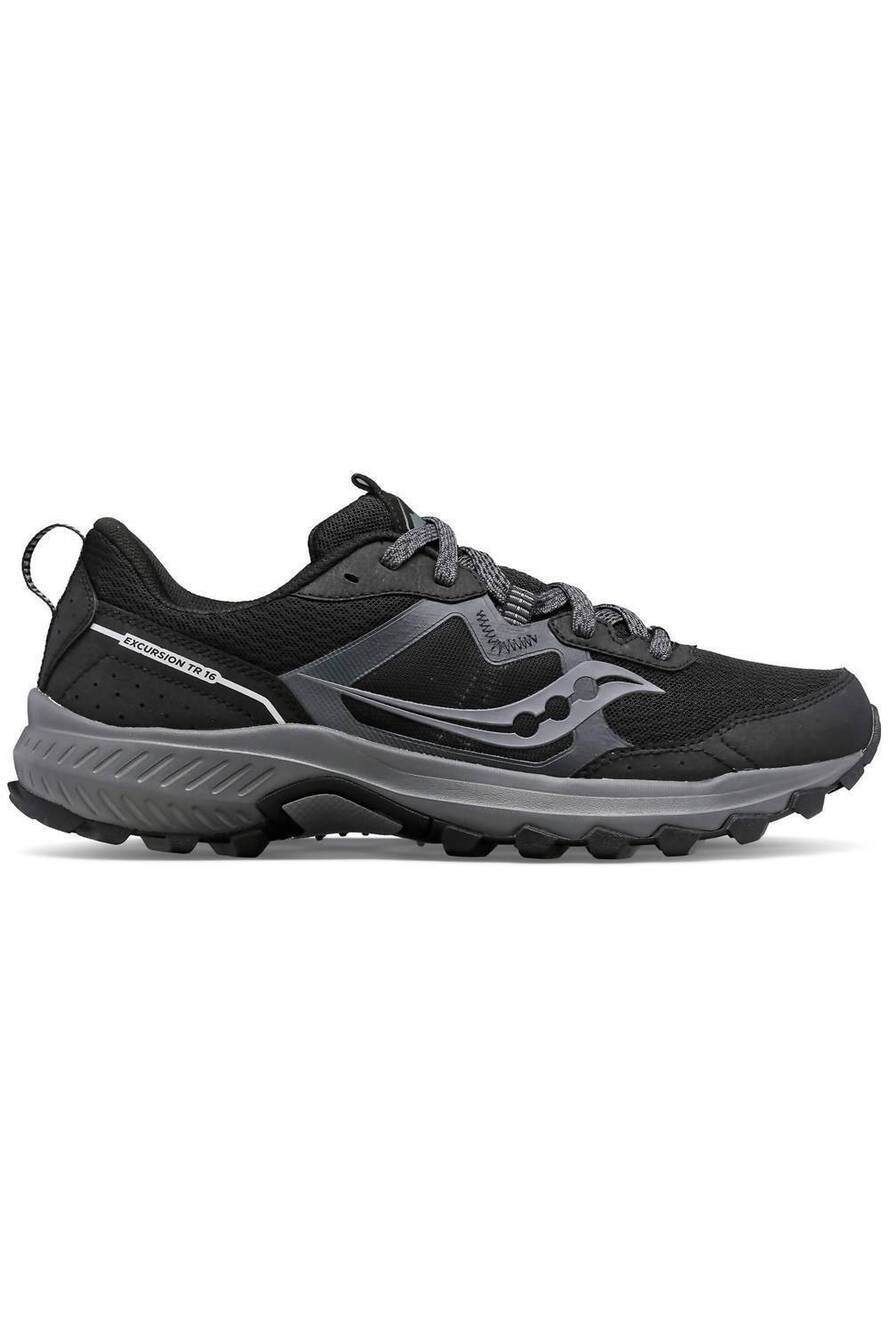 NEW SAUCONY men's excursion tr16 trail runners shoe in black/charcoal